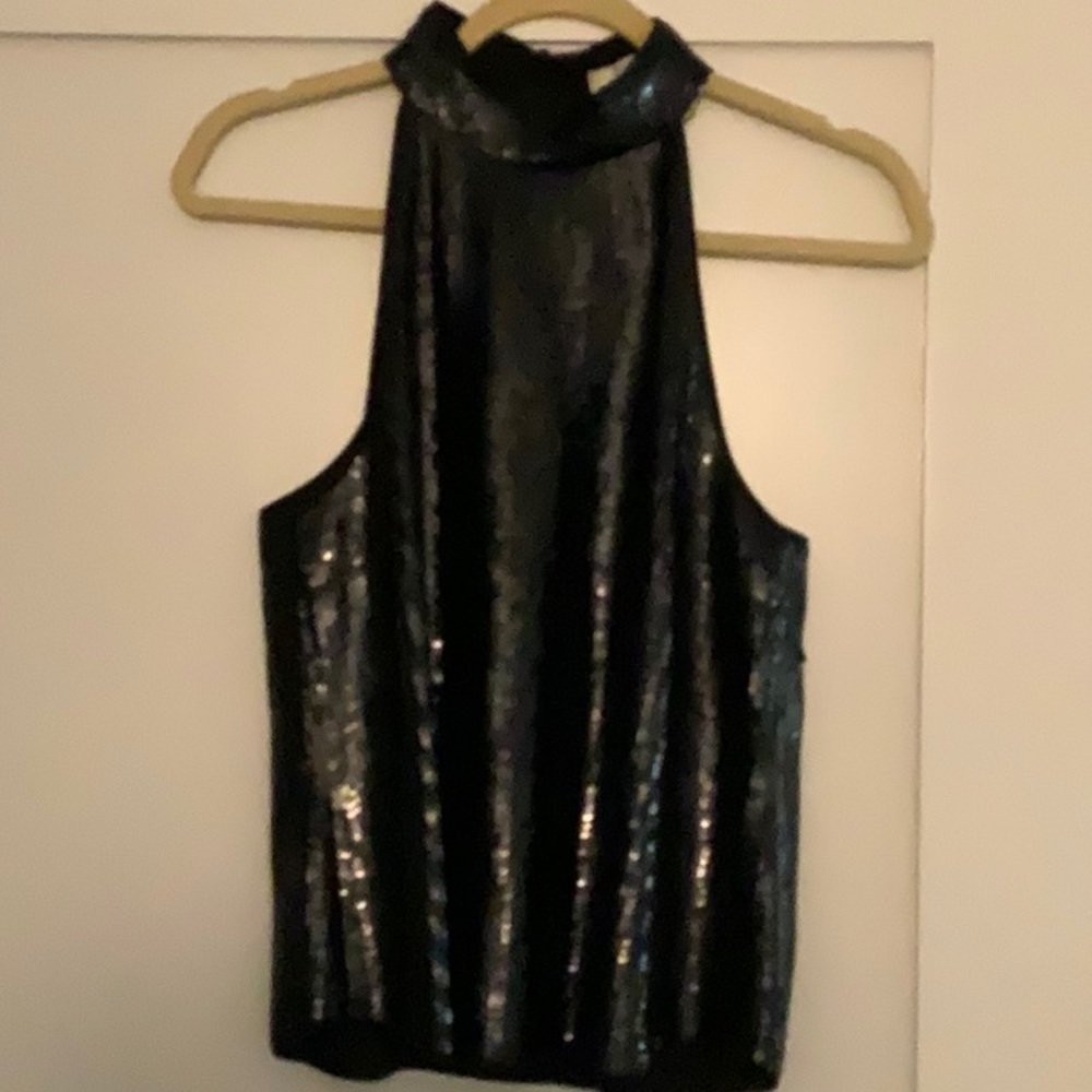 Joie black sequin top